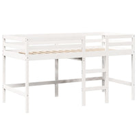 vidaXL Letto Soppalco con Scala e Tetto Bianco 80x200 cm Massello Pino