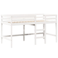 vidaXL Letto Soppalco con Scala e Tetto Bianco 90x190 cm Massello Pino