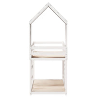 vidaXL Letto a Castello con Tetto Bianco 80x200 cm Legno Massello Pino
