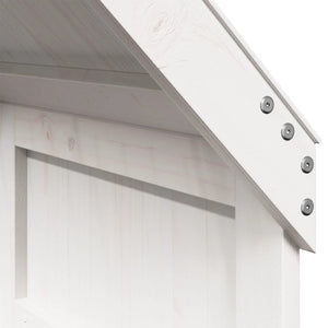 vidaXL Letto a Castello con Tetto Bianco 90x200 cm in Legno di Pino