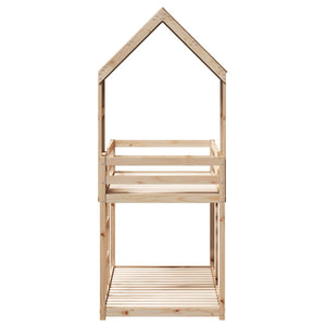 Letto a Castello senza Materasso 90x190 cm Legno di Pino 3282005