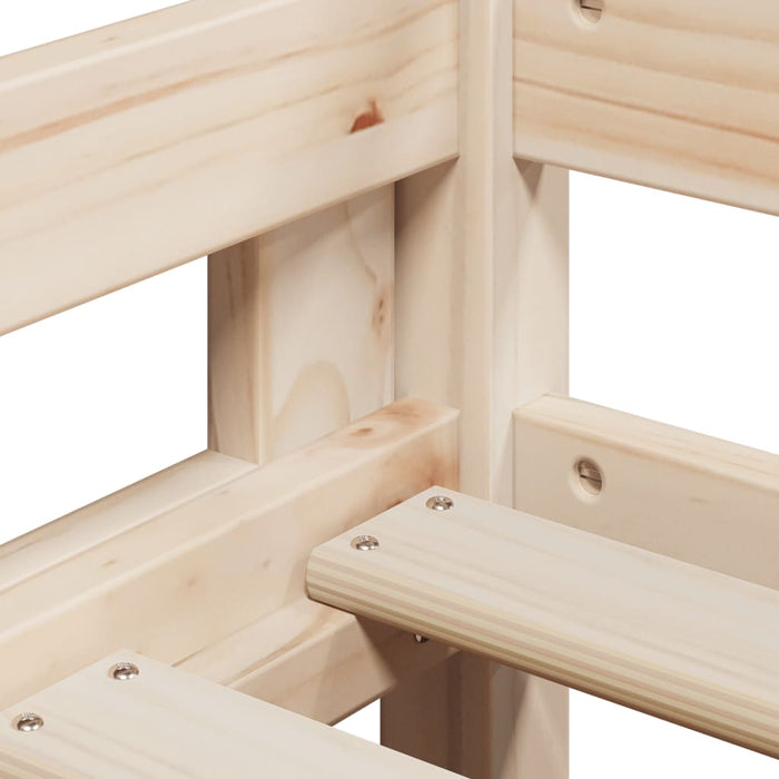 Letto a Castello con Tetto 75x190 cm in Legno Massello di Pino