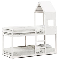 vidaXL Letto a Castello con Tetto Bianco 75x190 cm Legno Massello Pino