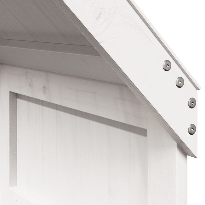 Letto a Castello con Tetto Bianco 75x190 cm Legno Massello Pino 3282008