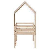 Letto a Soppalco con Tetto 80x200 cm in Legno di Pino