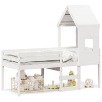 vidaXL Letto a Soppalco con Tetto Bianco 80x200 cm in Legno di Pino