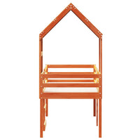 Letto a Soppalco con Tetto Cera 80x200 cm in Legno di Pino