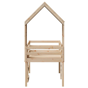 vidaXL Letto a Soppalco con Tetto 90x190 cm Legno Massello di Pino