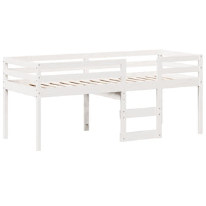 Letto a Soppalco con Tetto Bianco 90x190 cm in Legno di Pino 3282017