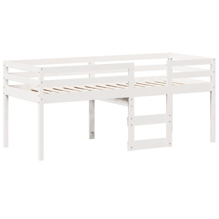 Letto a Soppalco con Tetto Bianco 90x190 cm in Legno di Pino 3282017