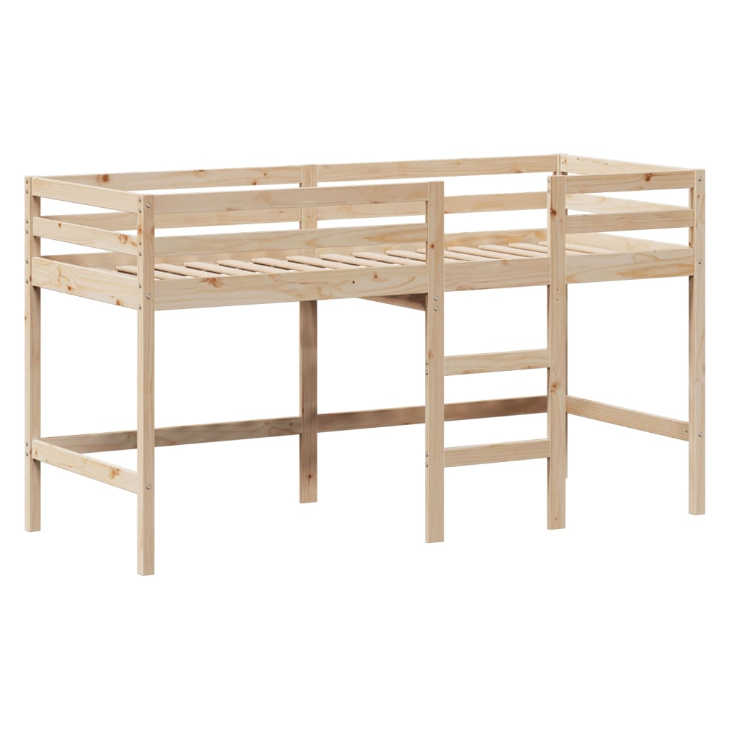 vidaXL Letto Soppalco con Scala e Tetto 90x200 cm Legno Massello Pino