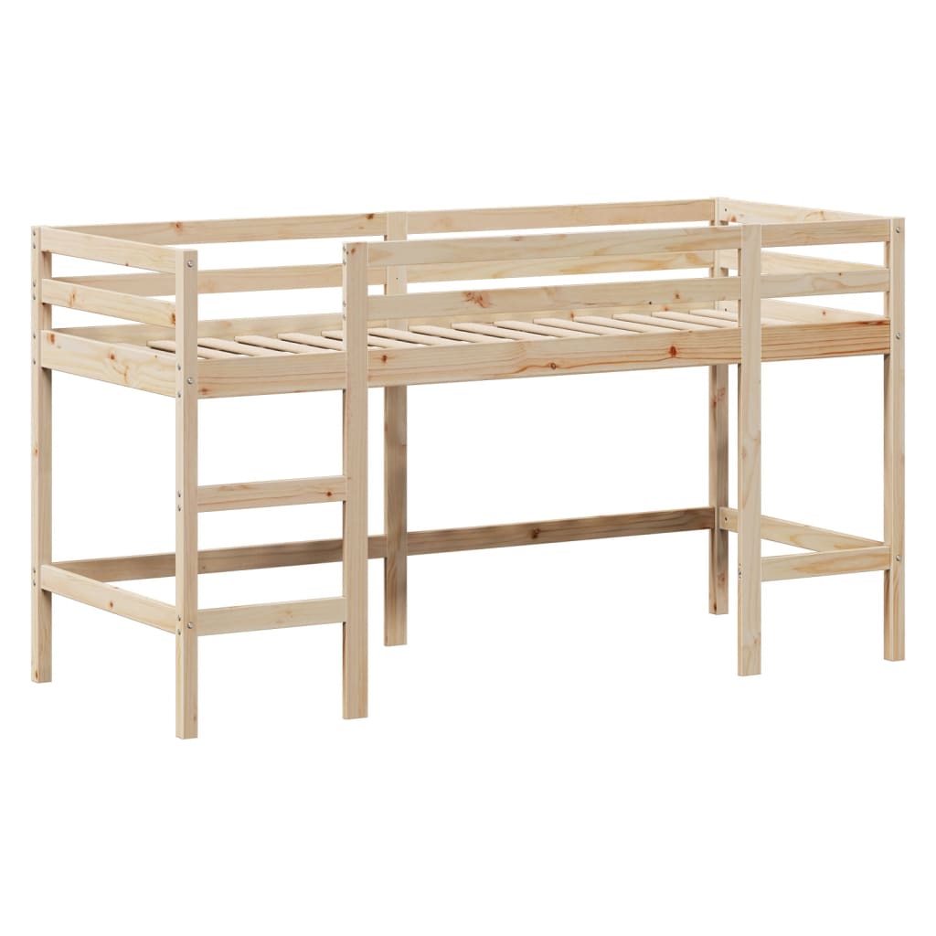 vidaXL Letto Soppalco con Scala e Tetto 90x200 cm Legno Massello Pino