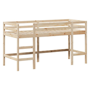 vidaXL Letto Soppalco con Scala e Tetto 90x190 cm Legno Massello Pino