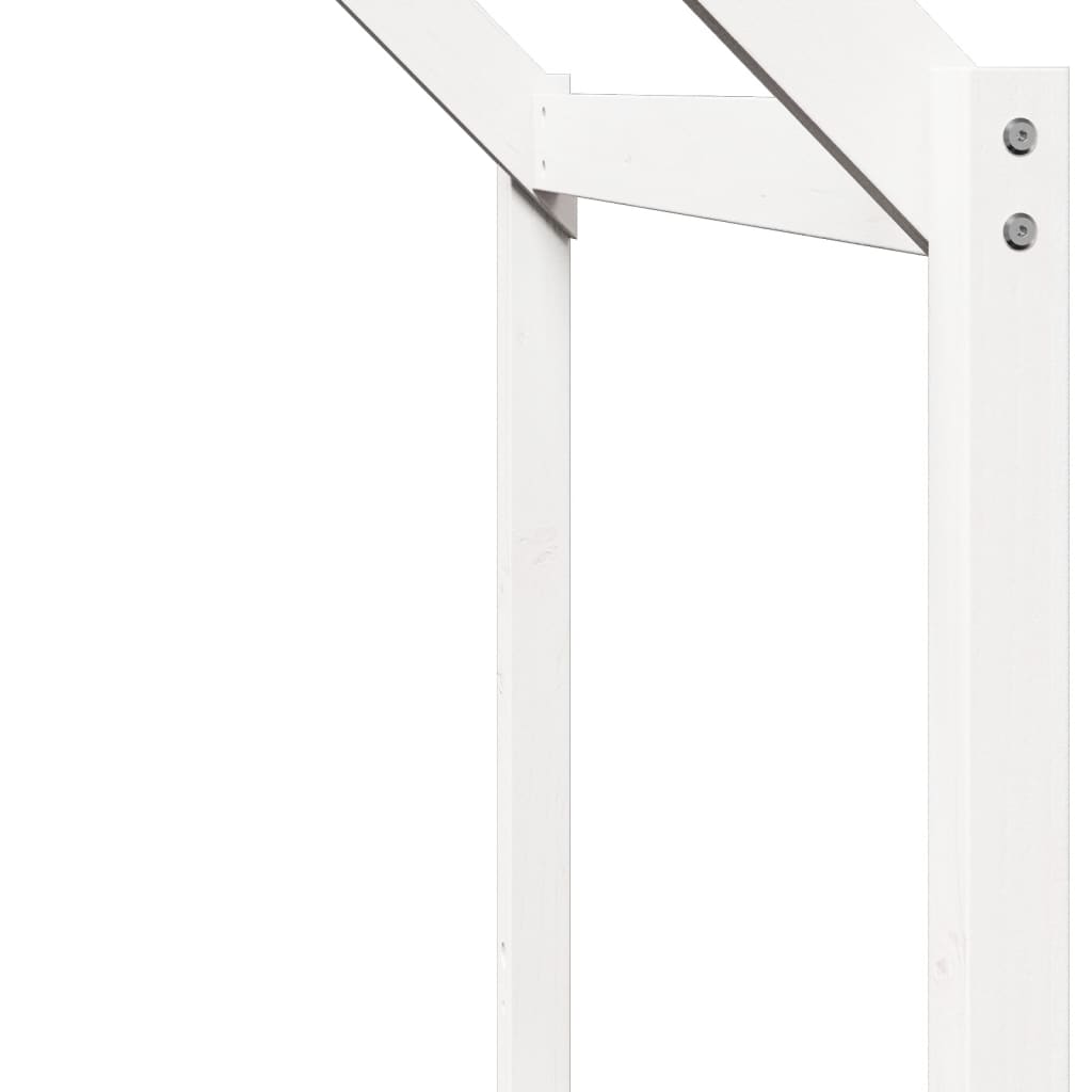 Letto a Castello con Tetto Bianco 90x200 cm in Legno di Pino 3282037