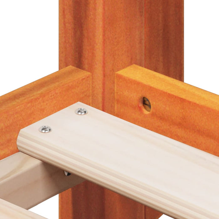 Letto a Castello con Tetto Marrone Cera 75x190 cm Massello Pino