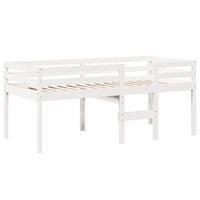 Letto a Soppalco con Tetto Bianco 90x200 cm Legno Massello Pino
