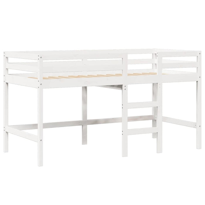 vidaXL Letto Soppalco con Scala e Tetto Bianco 90x190 cm Massello Pino