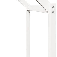 Letto Soppalco con Scala e Tetto Bianco 80x200 cm Massello Pino