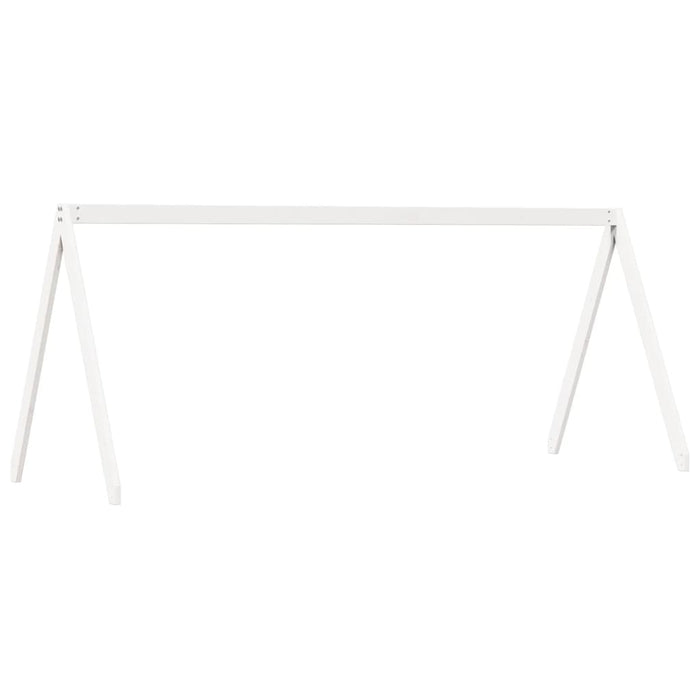 Letto a Castello senza Materasso-Struttura Letto a Castello Bianco 90x190cm Massello Pino 449691