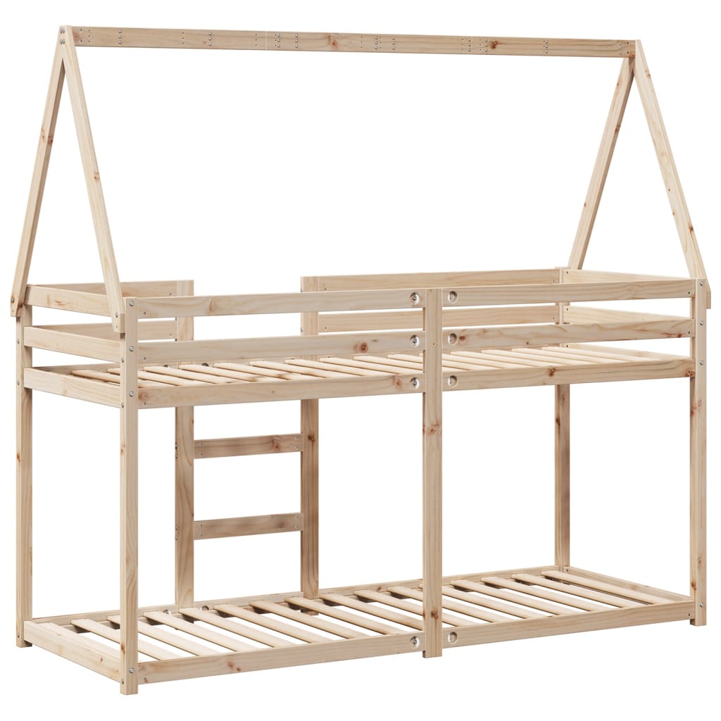 Letto a Castello senza Materasso 90x190 cm Legno di Pino
