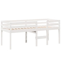Letto a Soppalco con Tetto Bianco 80x200 cm in Legno di Pino