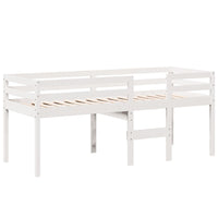 Letto a Soppalco con Tetto Bianco 90x190 cm in Legno di Pino