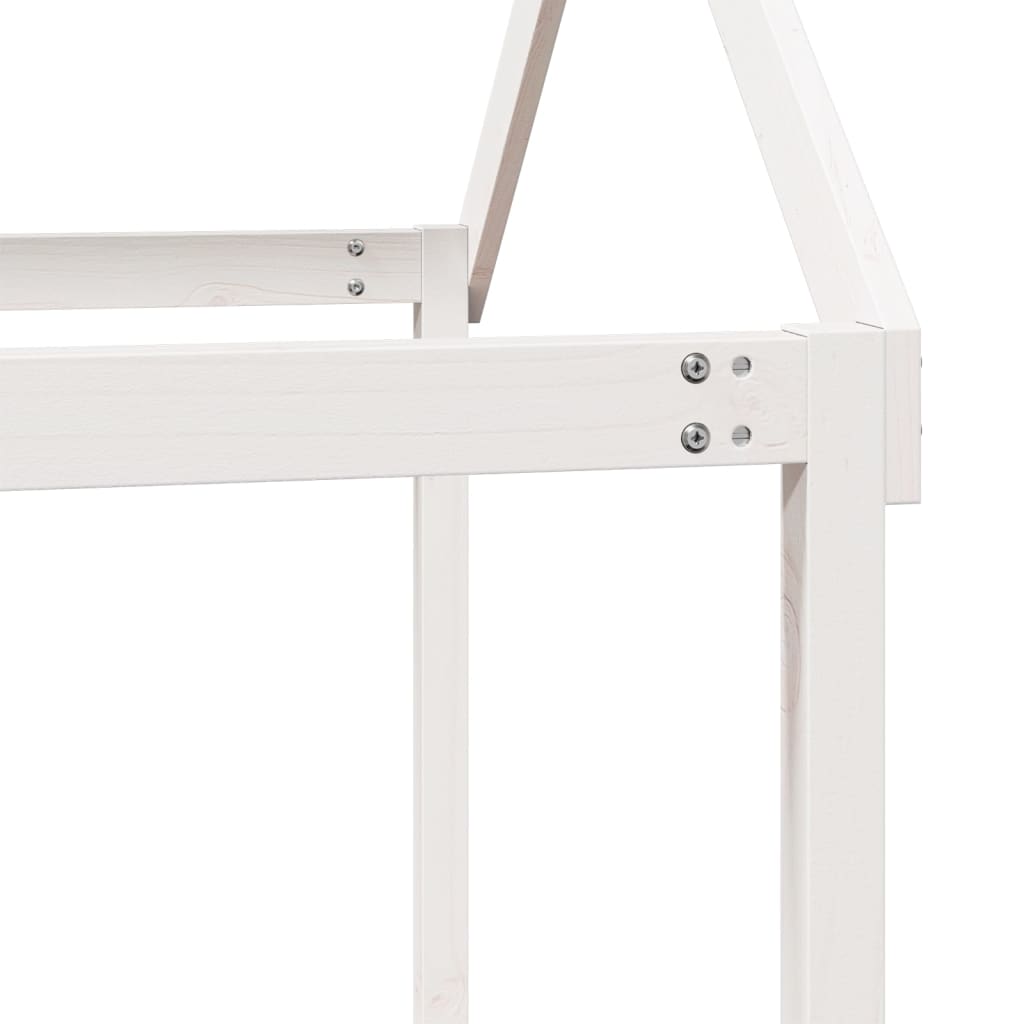 Letto a Castello con Tetto Bianco 90x200 cm in Legno di Pino 3282117