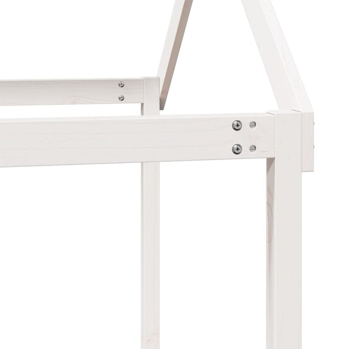 Letto a Castello con Tetto Bianco 90x200 cm in Legno di Pino 3282117