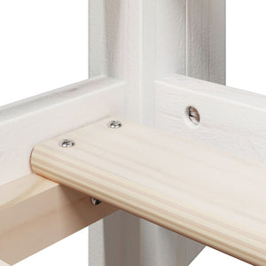 Letto a Castello con Tetto Bianco 75x190 cm Legno Massello Pino