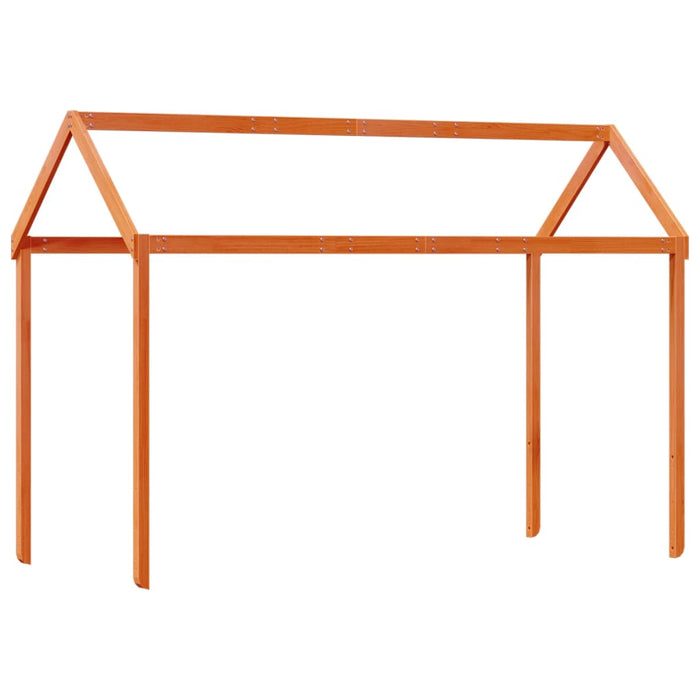 vidaXL Letto a Castello con Tetto Marrone Cera 75x190 cm Massello Pino