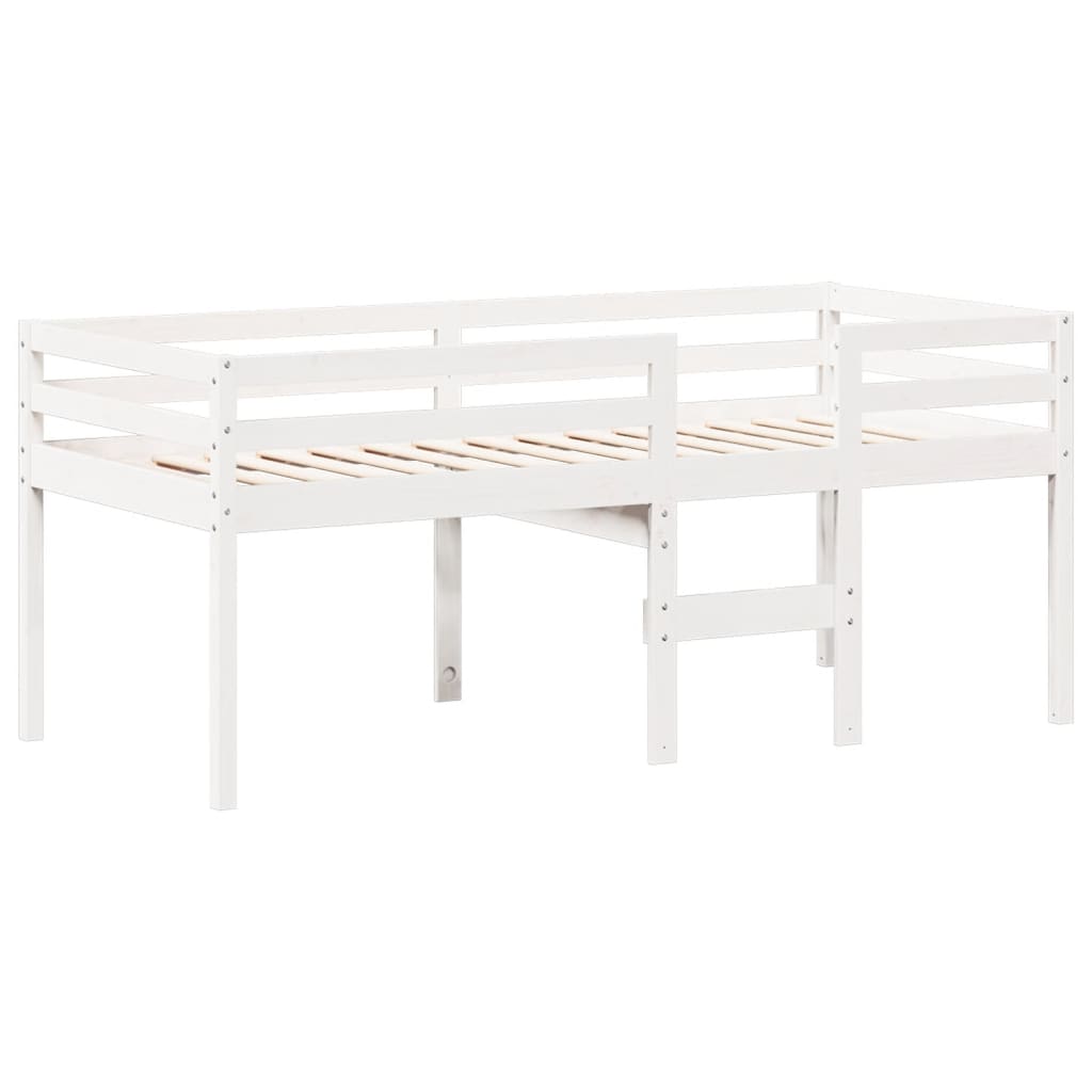 Letto a Soppalco con Tetto Bianco 90x200 cm in Legno di Pino 3282133
