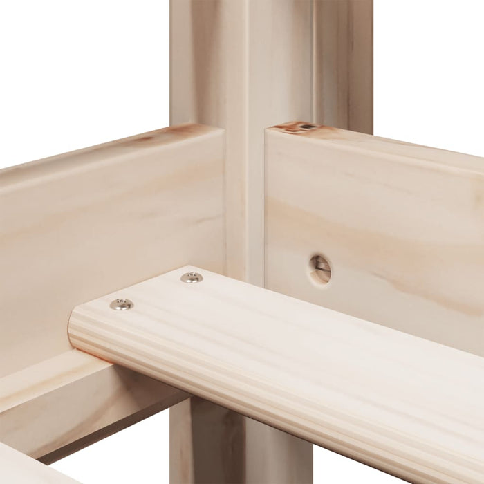 Letto a Soppalco con Tetto 80x200 cm in Legno di Pino