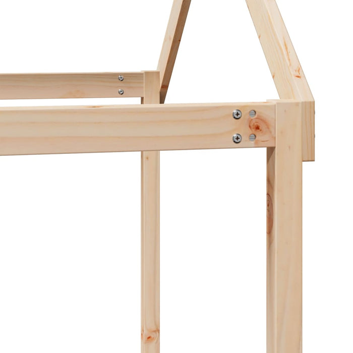 Letto a Soppalco con Tetto 80x200 cm in Legno di Pino