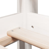 Letto a Soppalco con Tetto Bianco 80x200 cm in Legno di Pino