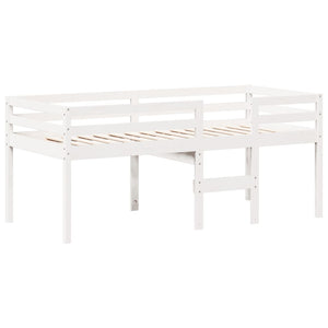 Letto a Soppalco con Tetto Bianco 90x190 cm in Legno di Pino 3282139