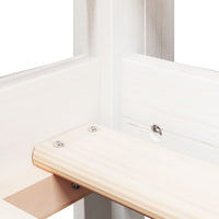 Letto Soppalco con Scala e Tetto Bianco 90x190 cm Massello Pino