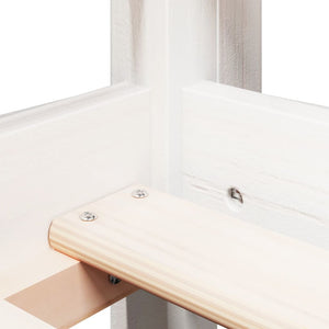 Letto Soppalco con Scala e Tetto Bianco 90x190 cm Massello Pino