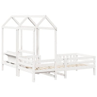 vidaXL Giroletto con Panca e Tetto Bianco 100x200 cm in Legno di Pino