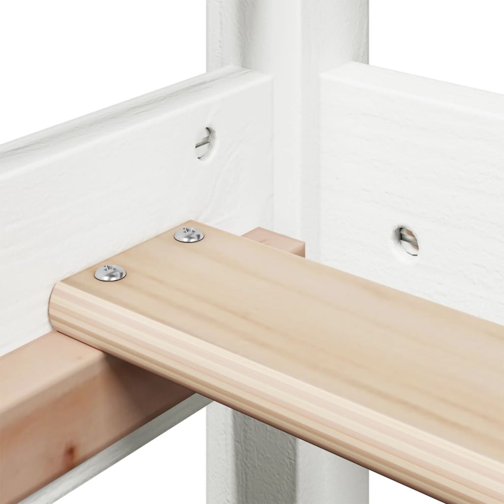 Giroletto con Panca e Tetto Bianco 100x200 cm in Legno di Pino 3282172