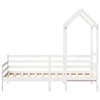 Dormeuse con Tetto 90x190 cm Bianco in Legno Massello di Pino 3282199