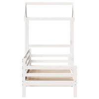 Dormeuse con Tetto 90x190 cm Bianco in Legno Massello di Pino 3282199