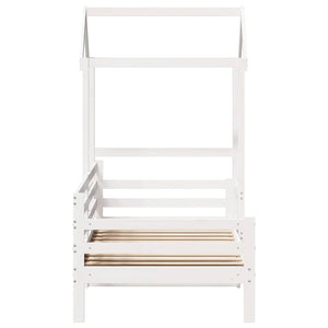 Dormeuse con Tetto 90x190 cm Bianco in Legno Massello di Pino 3282199