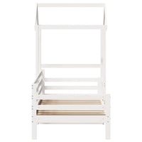 Dormeuse con Tetto 90x200 cm Bianco in Legno Massello di Pino