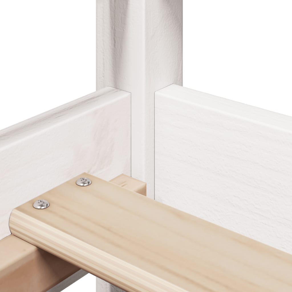 Dormeuse con Tetto 90x200 cm Bianco in Legno Massello di Pino