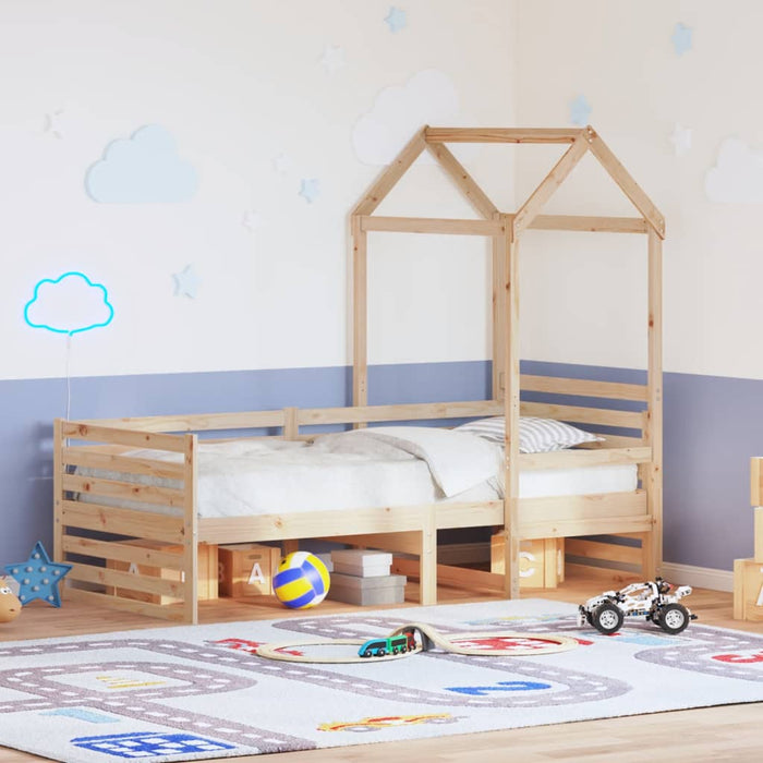 Dormeuse con Tetto 90x200 cm in Legno Massello di Pino 3282222