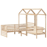 Set Dormeuse e Panca con Tetto 90x200cm Legno Massello di Pino 3282228