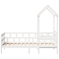 Dormeuse con Tetto 90x200 cm Bianco in Legno Massello di Pino 3282235