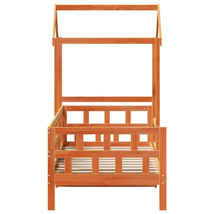 vidaXL Dormeuse con Tetto Marrone Cera 90x200 cm Legno Massello Pino