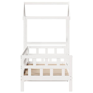 Dormeuse con Tetto 90x190 cm Bianco in Legno Massello di Pino 3282241