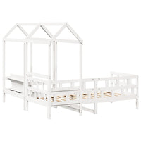 Set Dormeuse con Tetto Bianco 80x200 cm Legno Massello di Pino 3282247